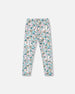 Organic Cotton Leggings Blue Llama Print - H20M60_081