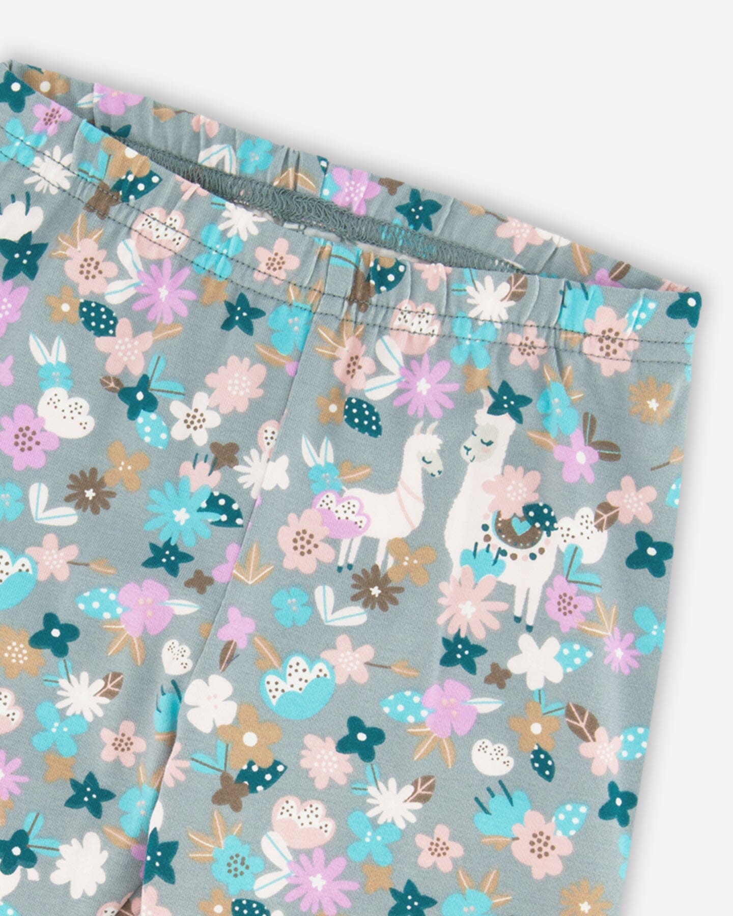 Organic Cotton Leggings Blue Llama Print - H20M60_081