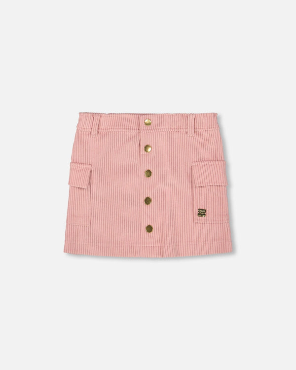 Corduroy Skirt With Cargo Pockets Dusty Pink - H20M80_276