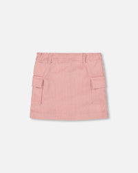 Corduroy Skirt With Cargo Pockets Dusty Pink - H20M80_276