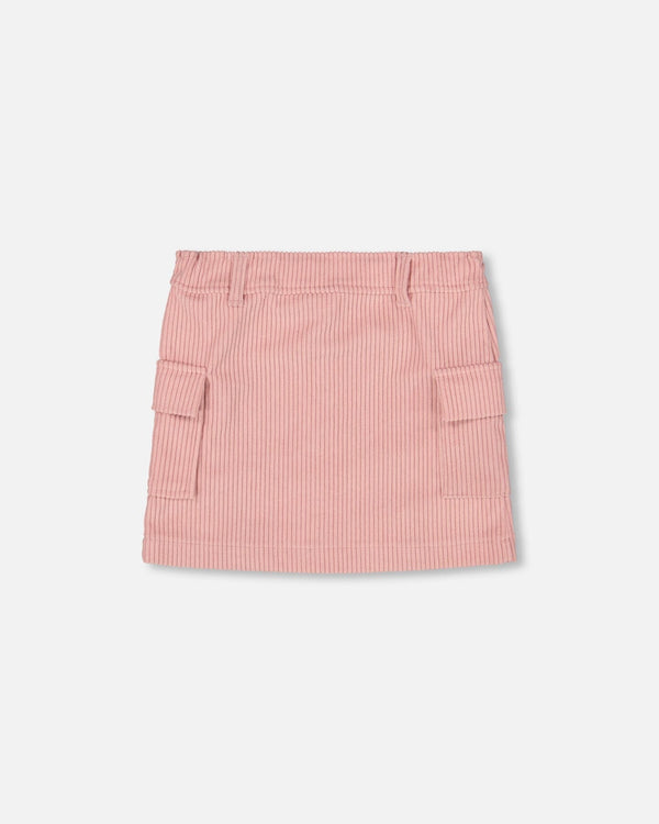 Corduroy Skirt With Cargo Pockets Dusty Pink - H20M80_276