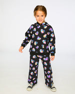 Wide Leg Fleece Pants Black And Multicolor Pants & Shorts Deux par Deux 