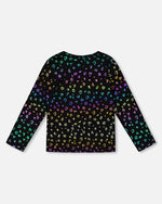 Stretch Jersey T-Shirt Multicolor Leopard Print - H20N71_082