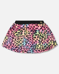 Faux Fur Skirt Multicolor Leopard - H20N80_000