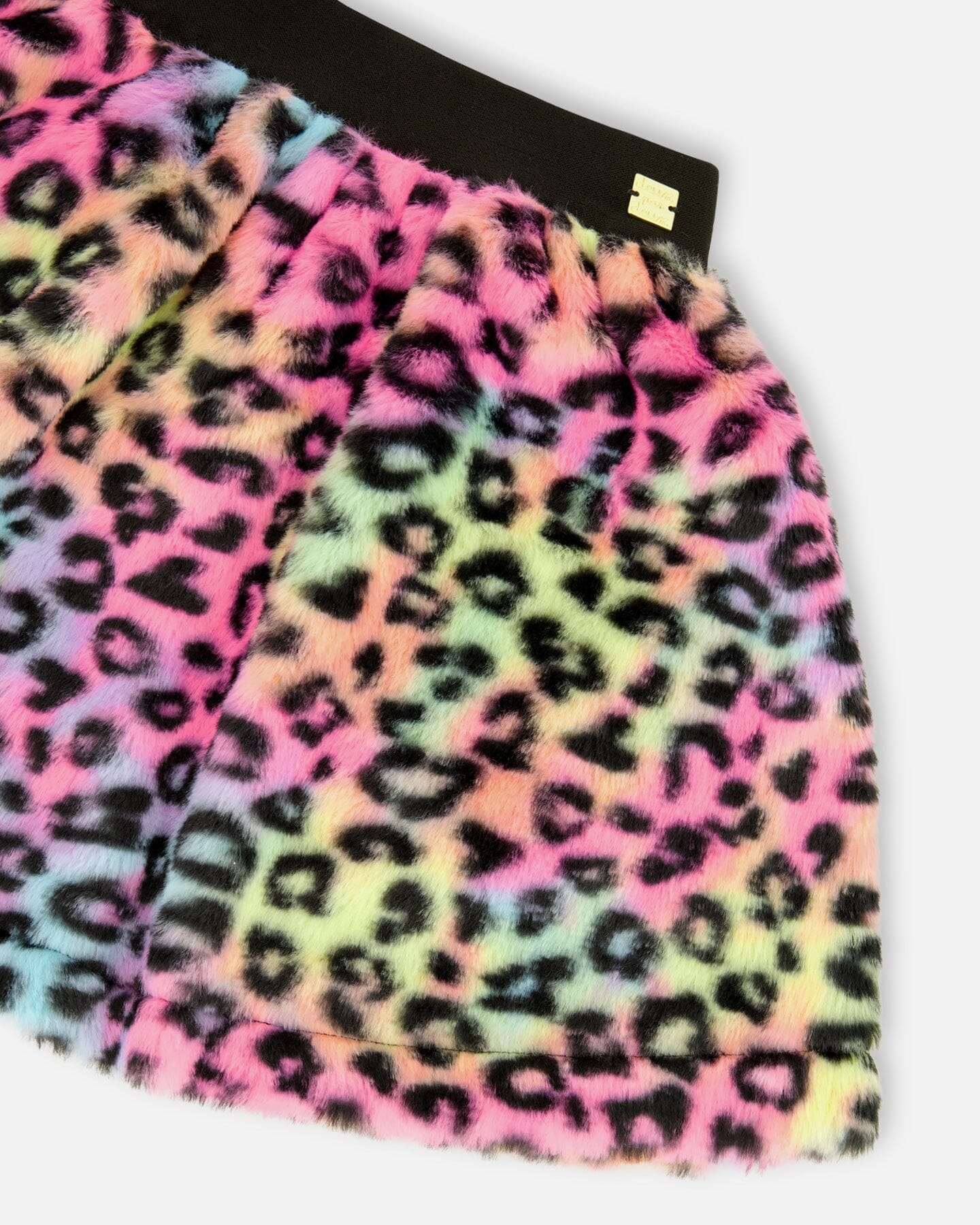 Faux Fur Skirt Multicolor Leopard - H20N80_000