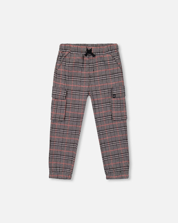 Plaid Cargo Pant Gray And Black - H20OB21_000