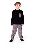 Plaid Cargo Pant Gray And Black - H20OB21_000