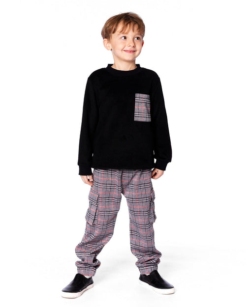Plaid Cargo Pant Gray And Black - H20OB21_000