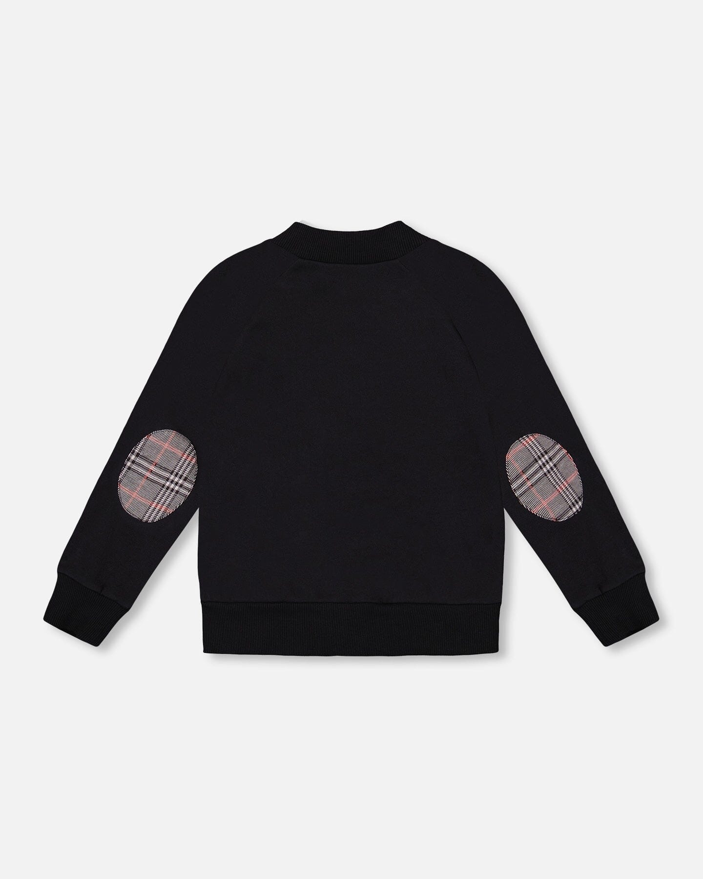 Bi-Material Zip Front Jacket Gray And Black Plaid - H20OB30_000