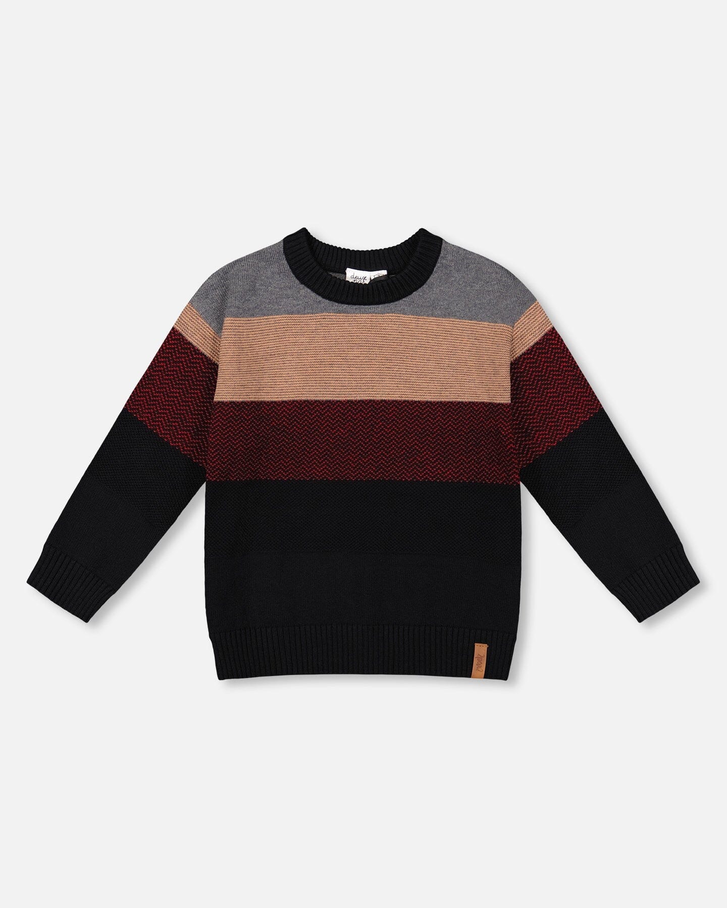 Color Block Knit Sweater Red And Black - H20OBT72_000