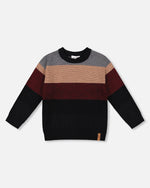 Color Block Knit Sweater Red And Black - H20OBT72_000