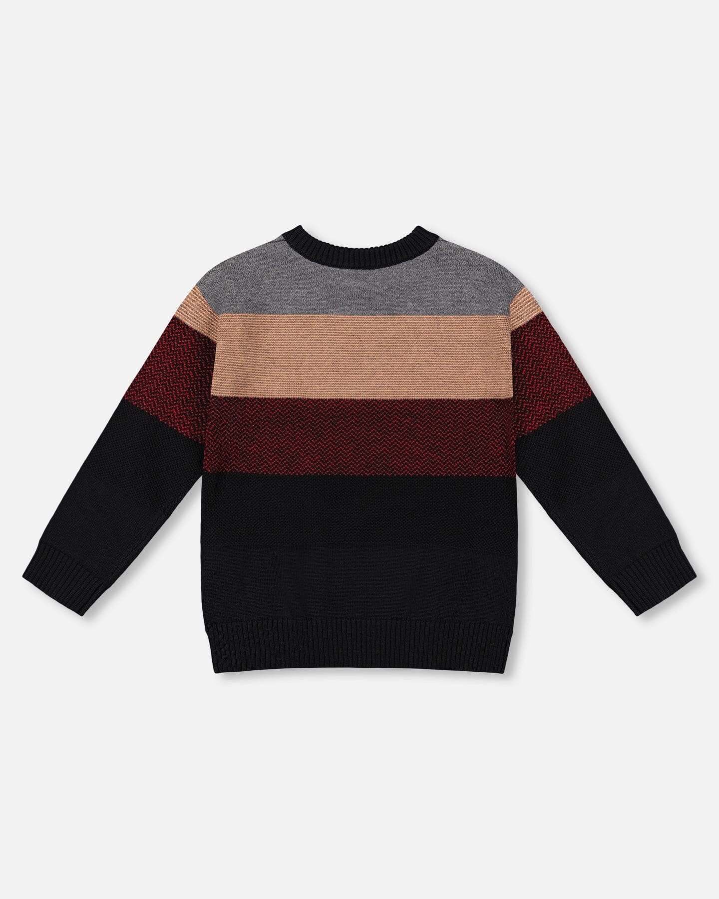 Color Block Knit Sweater Red And Black - H20OBT72_000