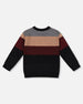 Color Block Knit Sweater Red And Black - H20OBT72_000
