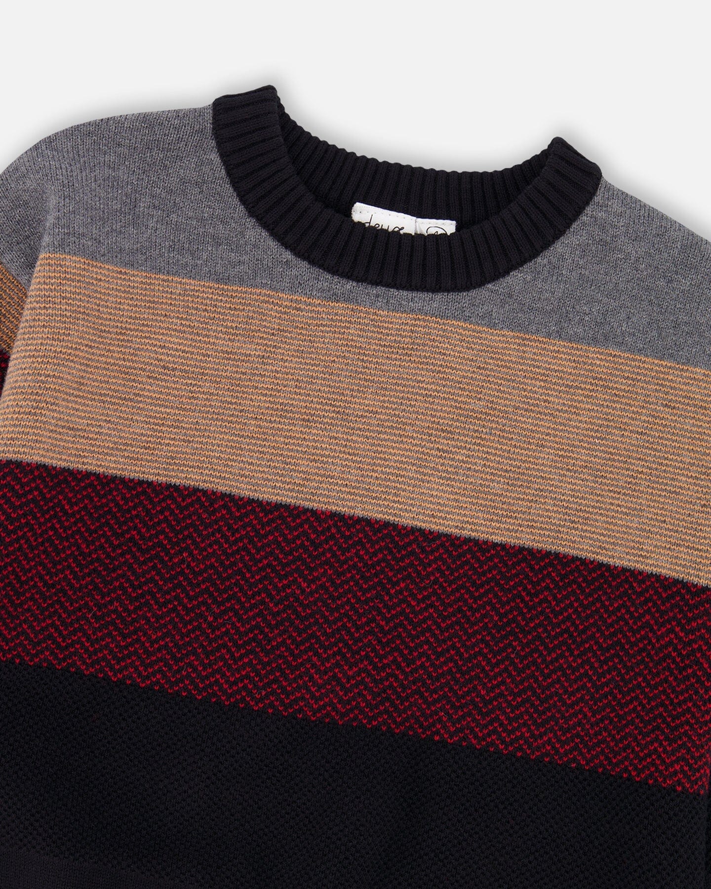 Color Block Knit Sweater Red And Black - H20OBT72_000