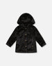Bear Faux Fur Coat Black With Gold Polka Dots - H20OG51_999