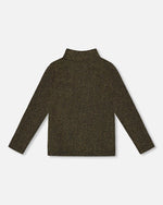Shiny Rib Mock Neck Top Black And Gold - H20OG70_000