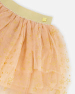 Multi Layer Glittering Mesh Skirt Beige - H20OG82_145