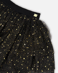 Multi Layer Glittering Mesh Skirt Black - H20OG82_999