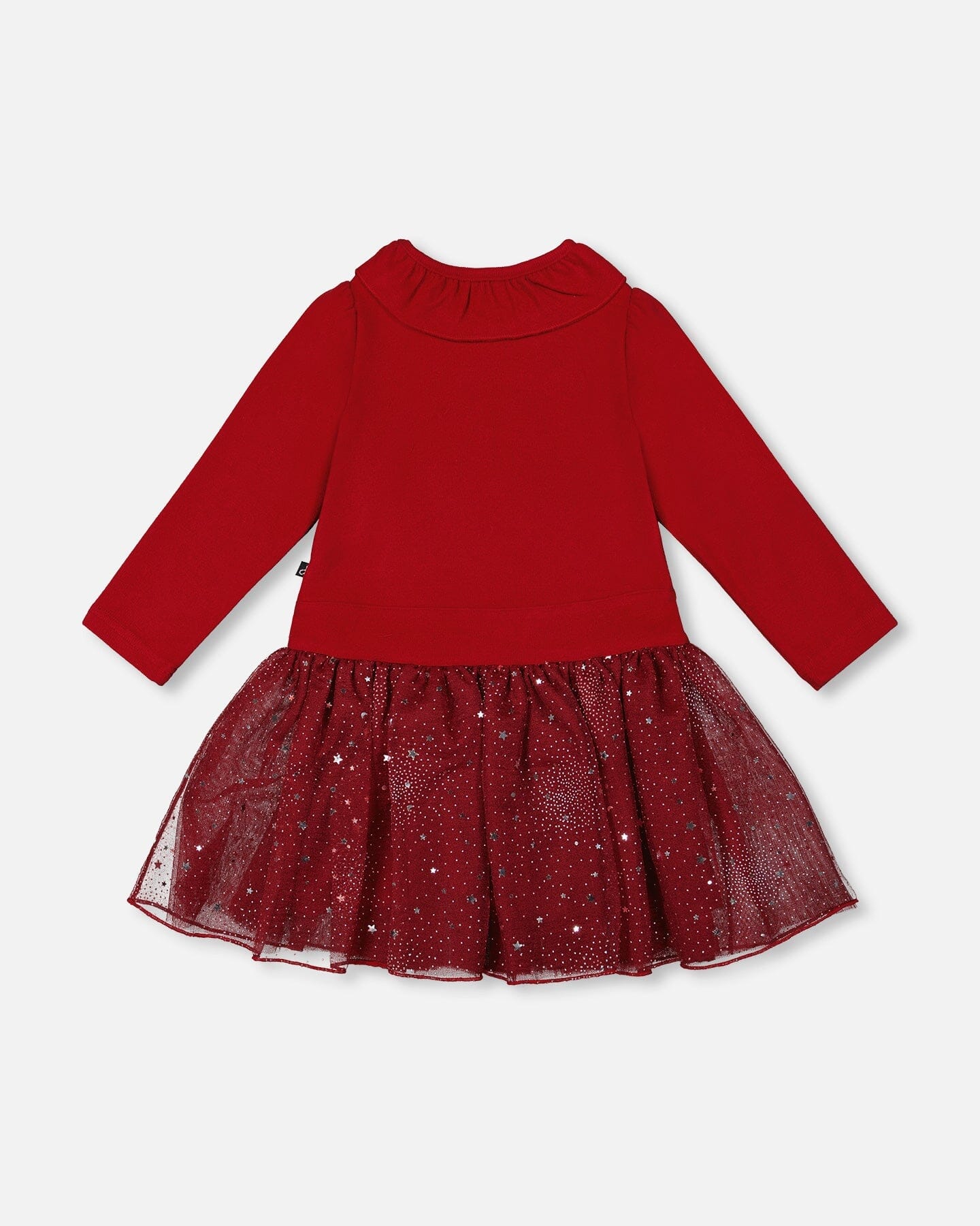 Bi-Material Dress With Glittering Skirt Red - H20OG86_749
