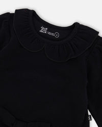 Bi-Material Dress With Glittering Skirt Black - H20OG86_999