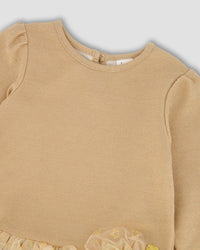 Glittering Mesh Skirt Party Dress Beige - H20OG87_145