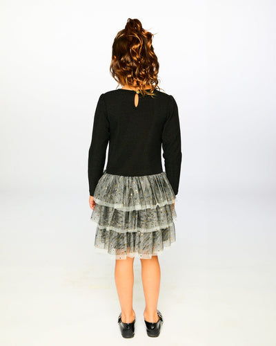 Glittering Mesh Skirt Party Dress Black Dresses Deux par Deux 