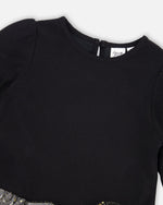 Glittering Mesh Skirt Party Dress Black - H20OG87_999