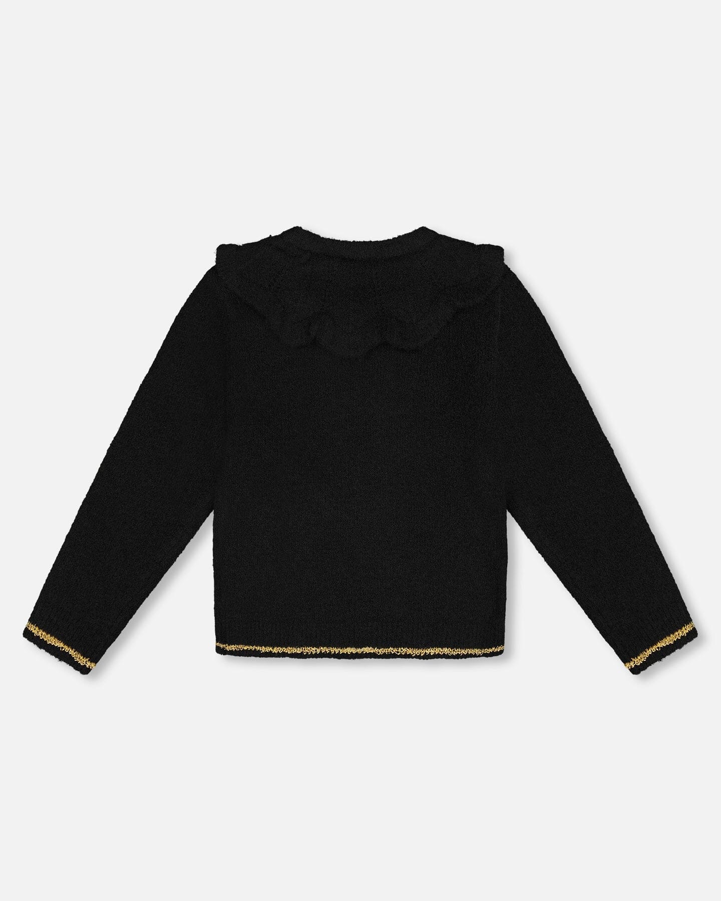 Knitted Cardigan With Rhinestones Black - H20OGT31_999