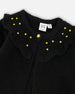 Knitted Cardigan With Rhinestones Black - H20OGT31_999