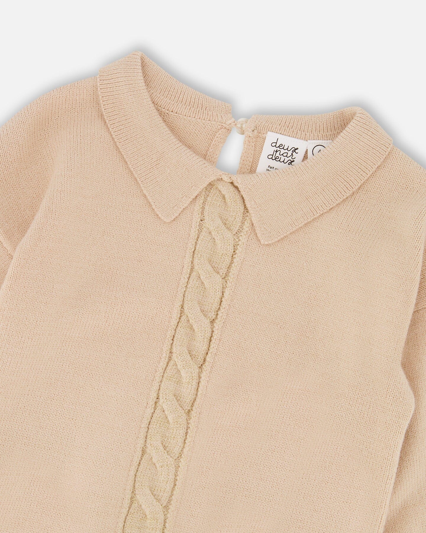 3/4 Sleeve Knitted Sweater Beige - H20OGT71_145