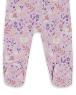 One-Piece Organic Cotton Pajama Lilac Cat Print - H20PA40US_008
