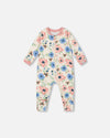One-Piece Organic Cotton Pajama Off-White Flower Print - H20PA40US_009