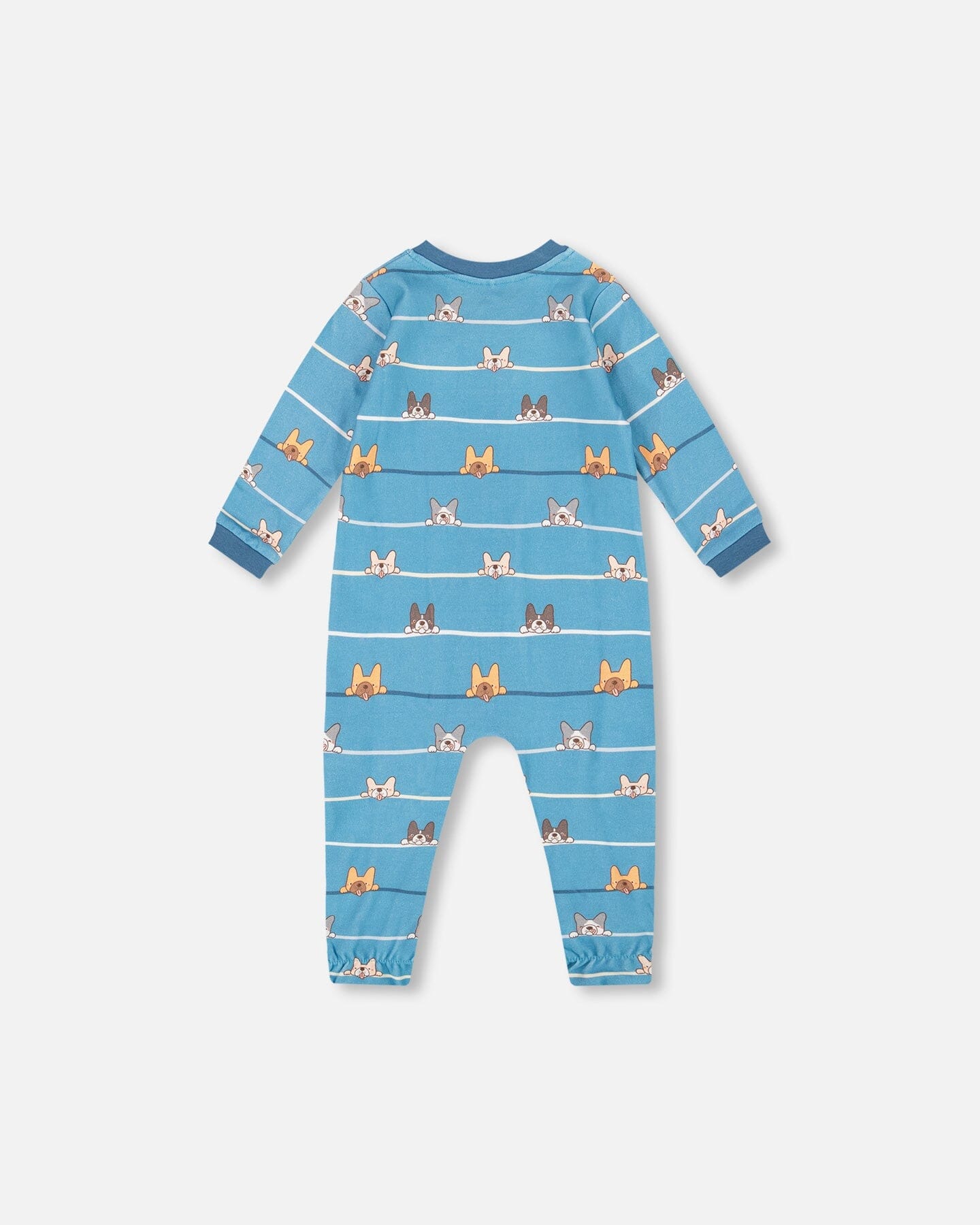 One-Piece Organic Cotton Pajama Blue Dog Print - H20PA40US_062