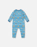 One-Piece Organic Cotton Pajama Blue Dog Print - H20PA40US_062