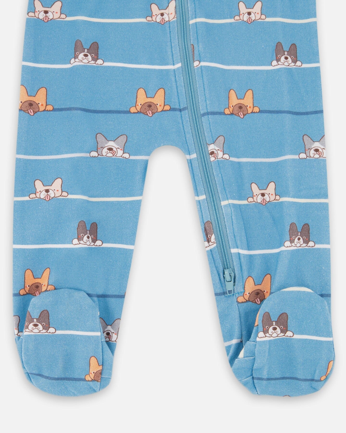 One-Piece Organic Cotton Pajama Blue Dog Print - H20PA40US_062