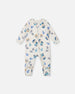 One-Piece Organic Cotton Pajama Beige Monkey Print - H20PA40US_063
