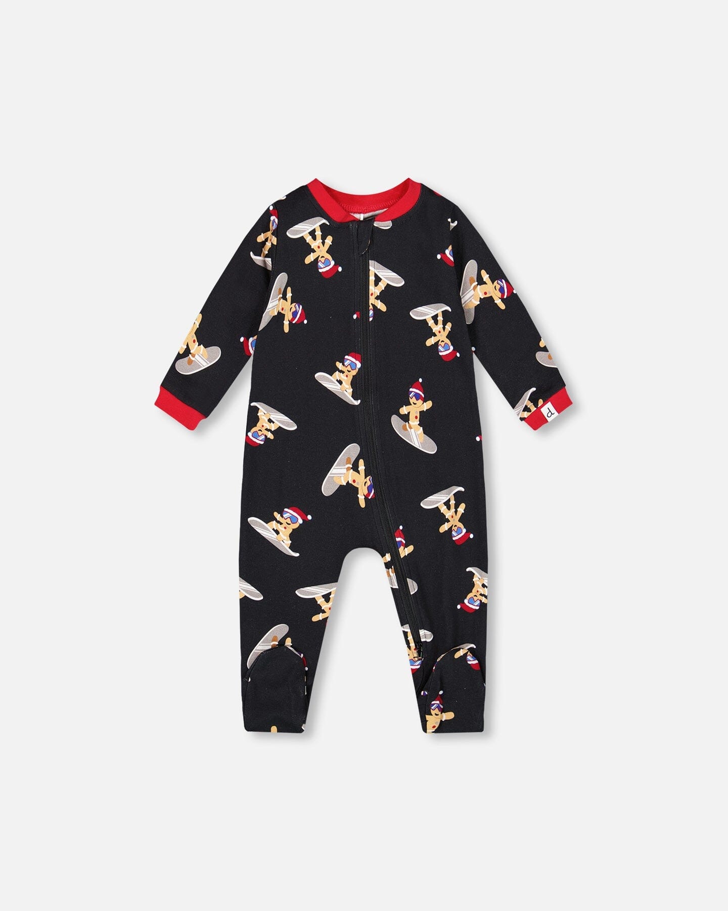 One-Piece Organic Cotton Pajama Black Cookie Print - H20PA40US_067