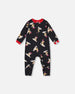 One-Piece Organic Cotton Pajama Black Cookie Print - H20PA40US_067