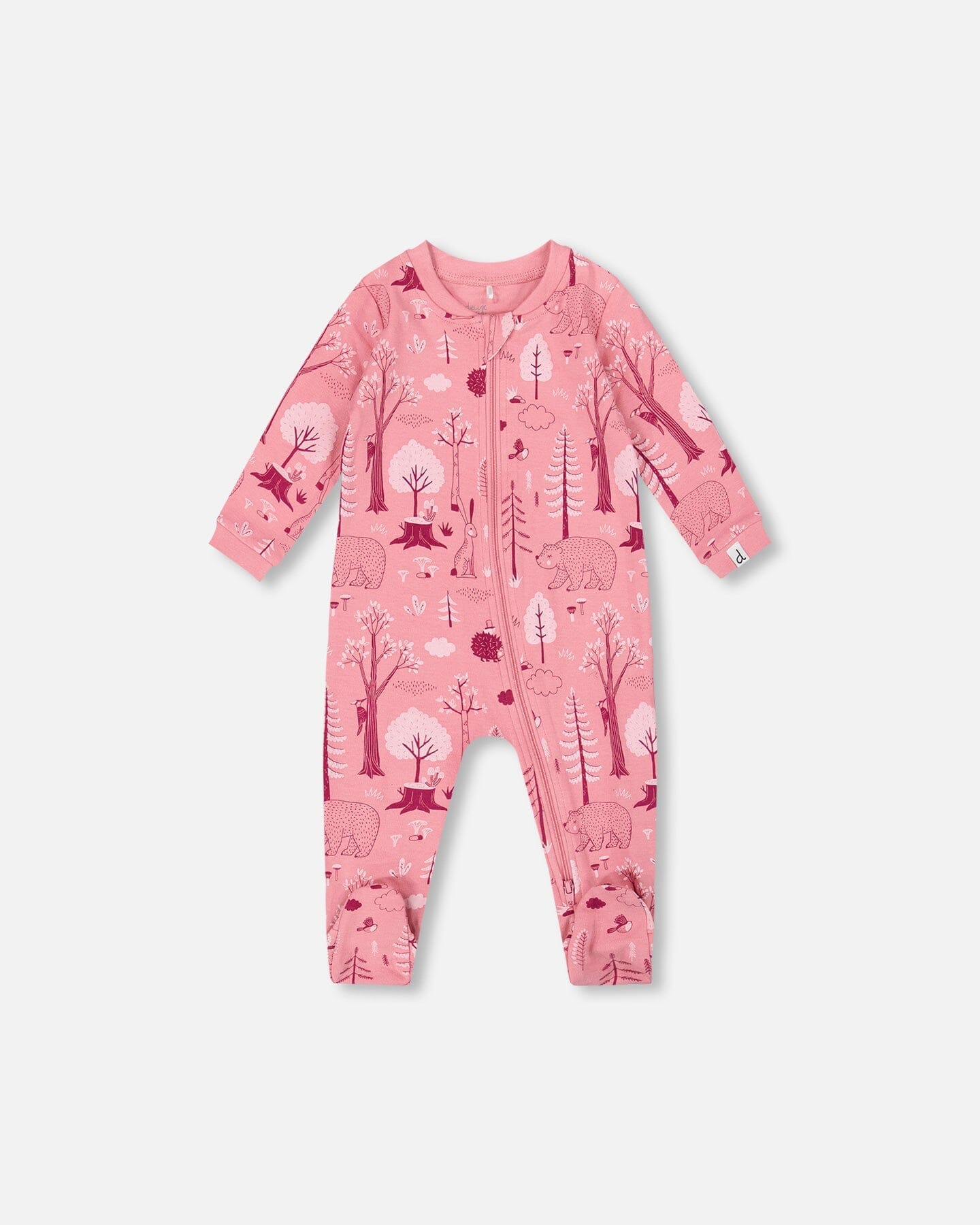 One-Piece Organic Cotton Pajama Pink Forest - H20PA40US_069