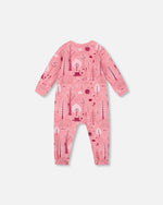 One-Piece Organic Cotton Pajama Pink Forest - H20PA40US_069