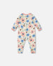 One-Piece Organic Cotton Pajama Off-White Flower Print - H20PA40_009
