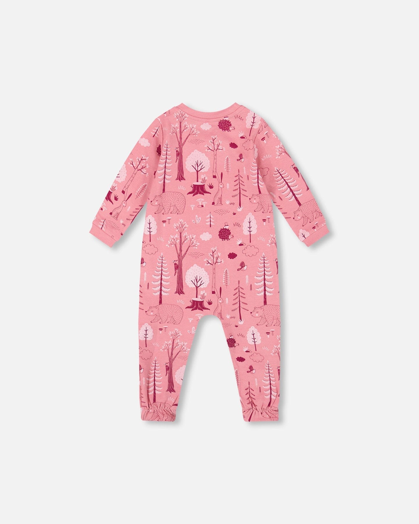 One-Piece Organic Cotton Pajama Pink Forest - H20PA40_069