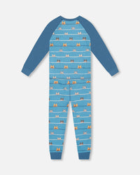 Two-Piece Organic Cotton Pajama Set Blue Dog Print - H20PB10US_062