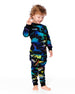 Two-Piece Organic Cotton Pajama Set Black Dinosaur Print - H20PB10US_064