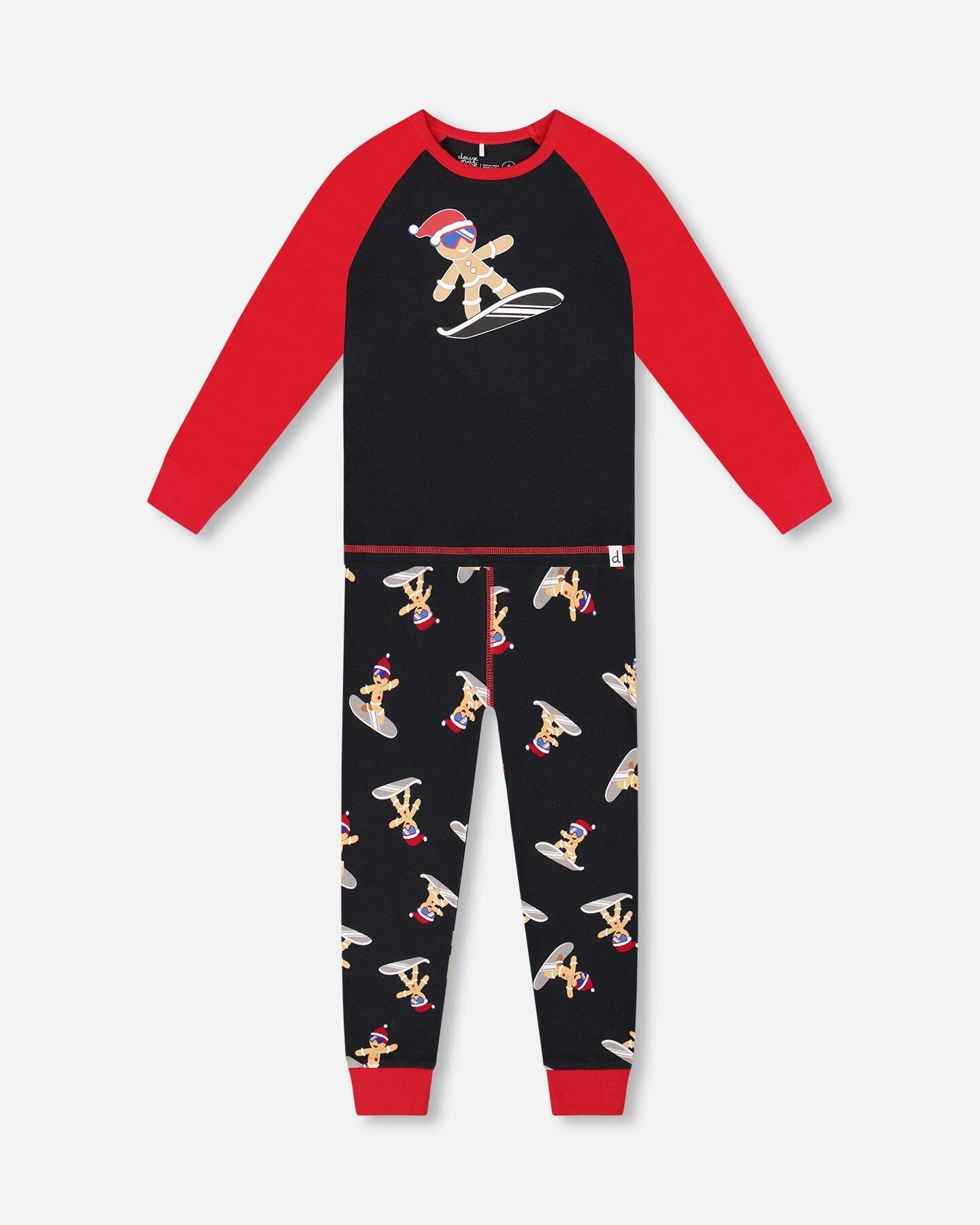 Two-Piece Organic Cotton Pajama Set Black Cookie Print - H20PB10US_067