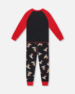 Two-Piece Organic Cotton Pajama Set Black Cookie Print - H20PB10US_067