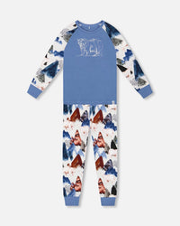 Two-Piece Organic Cotton Pajama Set White Bear Print - H20PB10_066