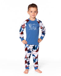 Two-Piece Organic Cotton Pajama Set White Bear Print - H20PB10_066