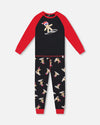 Two-Piece Organic Cotton Pajama Set Black Cookie Print - H20PB10_067