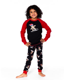Two-Piece Organic Cotton Pajama Set Black Cookie Print - H20PB10_067